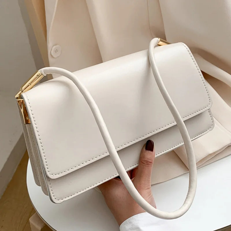 Rectangle Shoulder Bags Soft PU Leather Lady Messenger Bags Women Armpit Bag