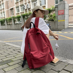 Waterproof Red Backpack for Girls High School Student