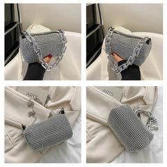 Rhinestones Women Shoulder Crossbody Bags Diamond PU Female Purses