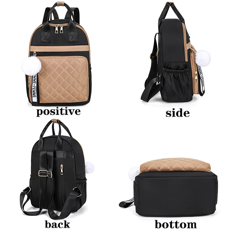 Rhombus Anti-Theft Casual School Backpack Ladies Bags