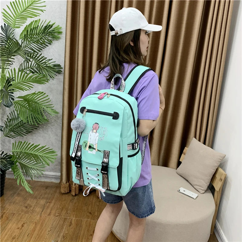 Large School Backpack with USB Port for Teens
