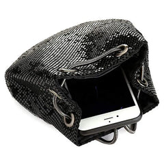 Sequin Women Drawstring Bucket Bag Female Party Purse Handbags