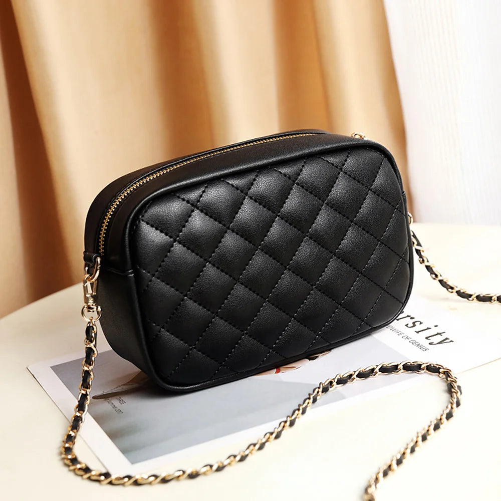 Women's Mini Shoulder Bag with Chains for Mobile Phone PU Leather