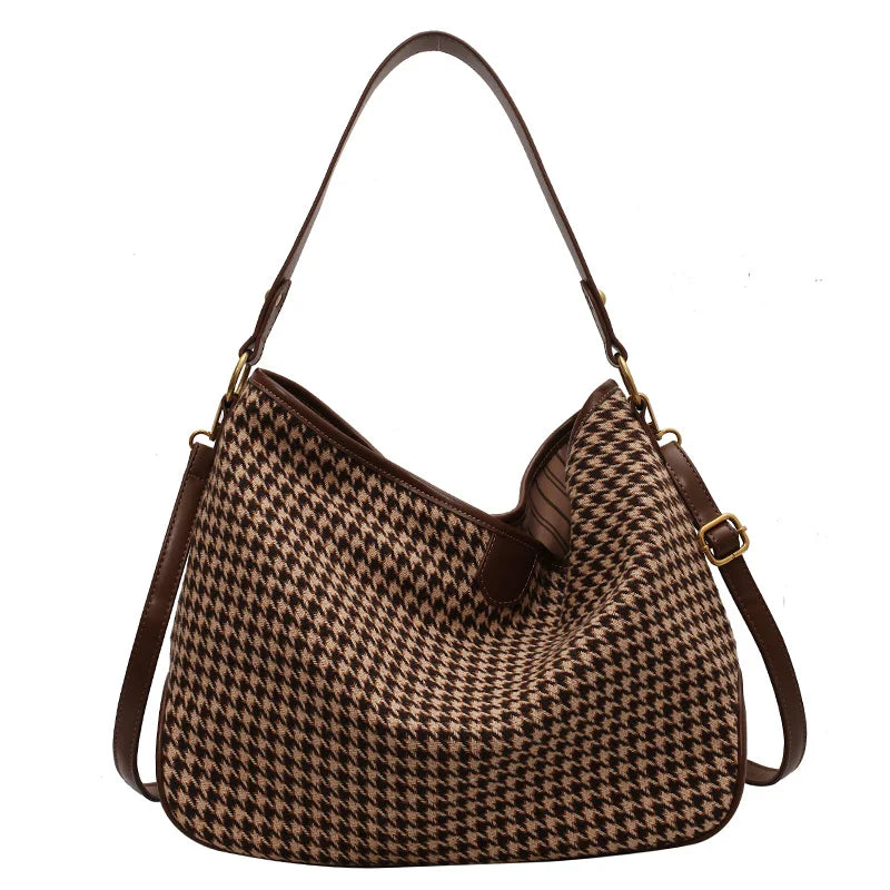 Canvas Embroidery Tote Bag for Women Large Capacity