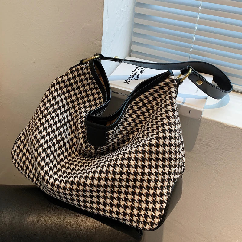 Canvas Embroidery Tote Bag for Women Large Capacity