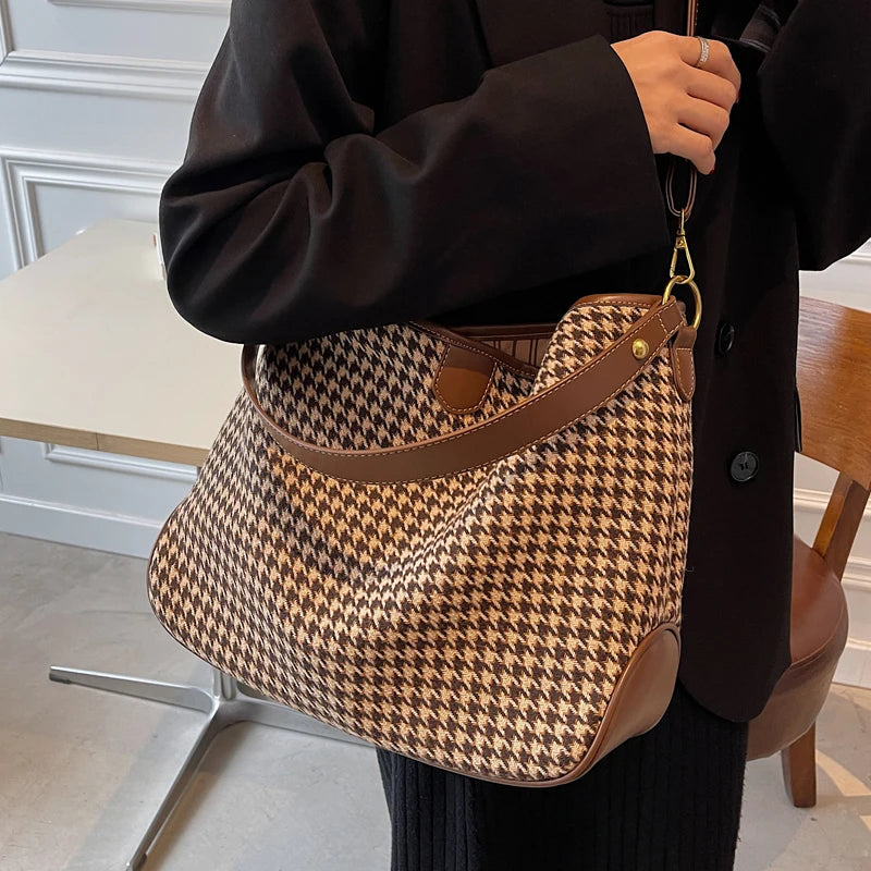 Canvas Embroidery Tote Bag for Women Large Capacity