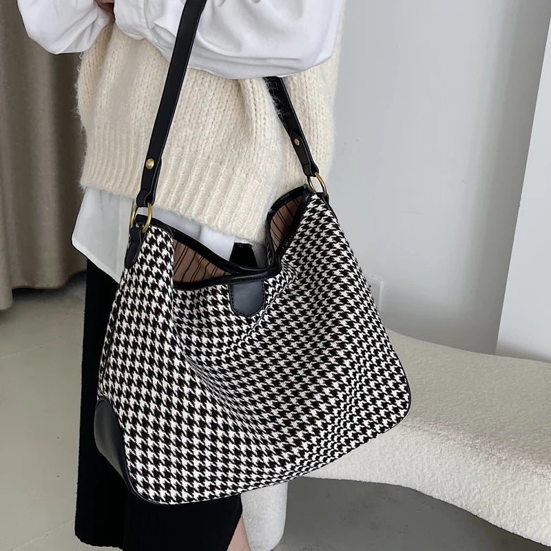 Canvas Embroidery Tote Bag for Women Large Capacity