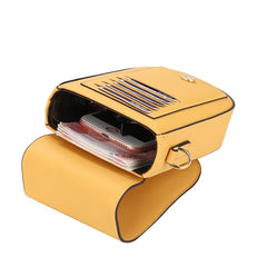 Small Crossbody Bag Women Mini PU Leather Shoulder Messenger Bag Yellow