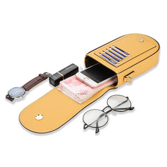 Small Crossbody Bag Women Mini PU Leather Shoulder Messenger Bag Yellow