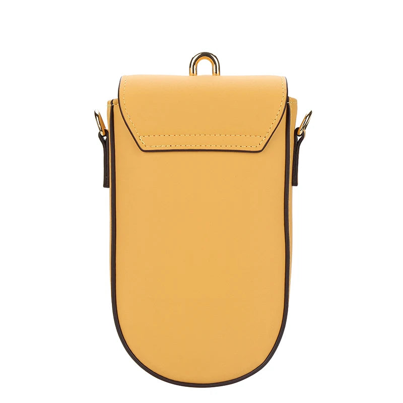 Small Crossbody Bag Women Mini PU Leather Shoulder Messenger Bag Yellow