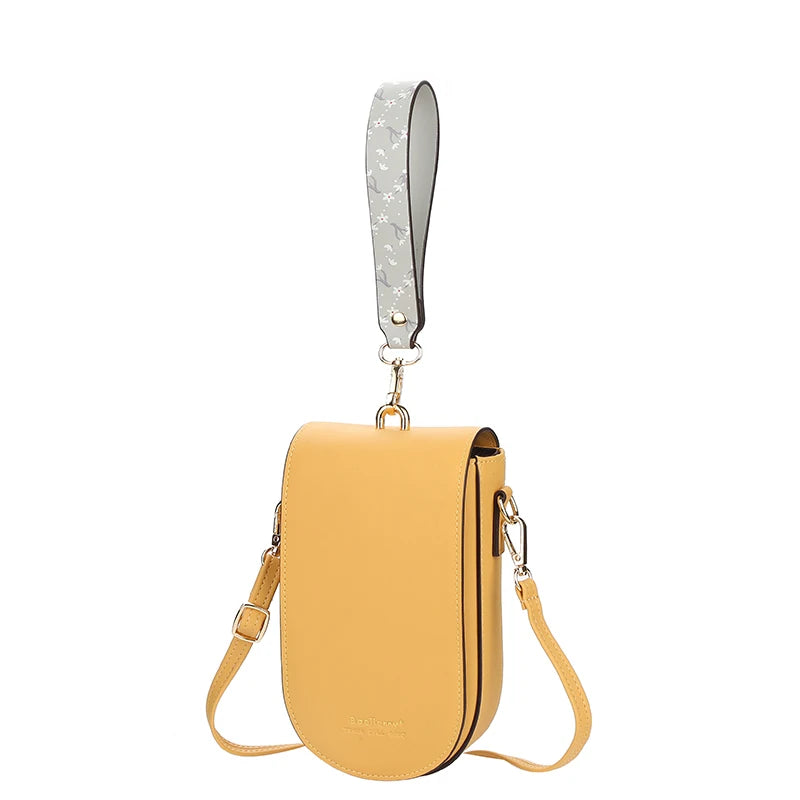 Small Crossbody Bag Women Mini PU Leather Shoulder Messenger Bag Yellow