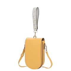 Small Crossbody Bag Women Mini PU Leather Shoulder Messenger Bag Yellow