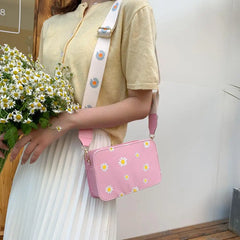 Small Daisy Female Bags Wide Nylon Shoulder Strap Shoulder Messenger Bag