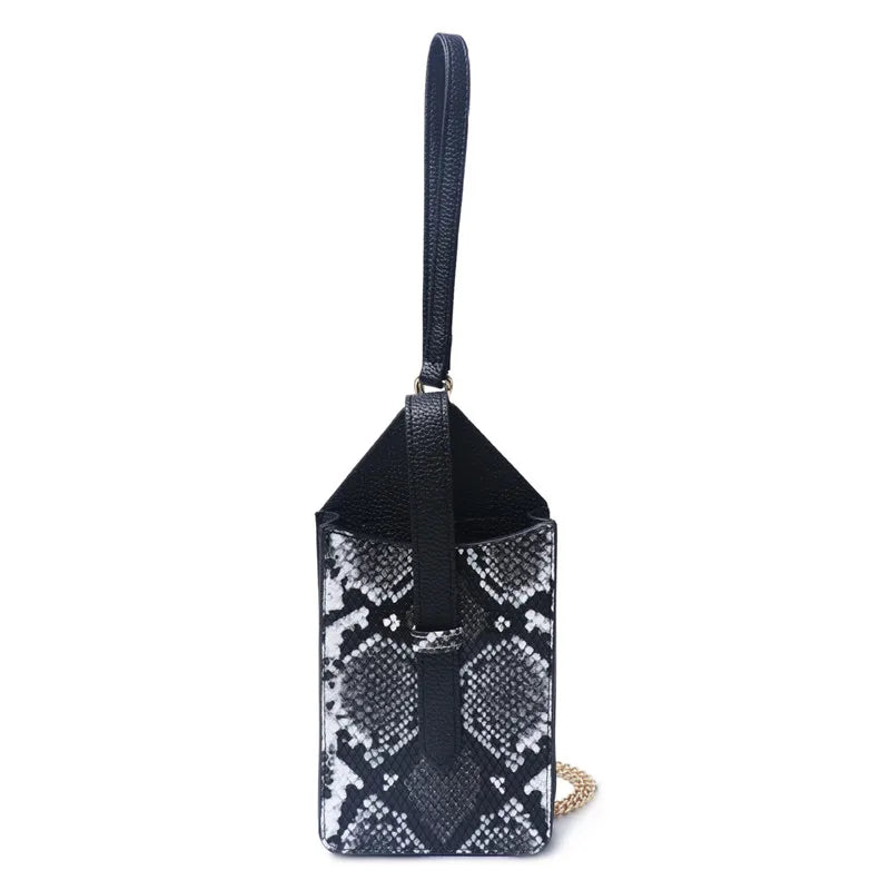 Snake Pattern Crossbody Bag Chain Phone Bag Handbag Clutch