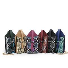 Snake Pattern Crossbody Bag Chain Phone Bag Handbag Clutch