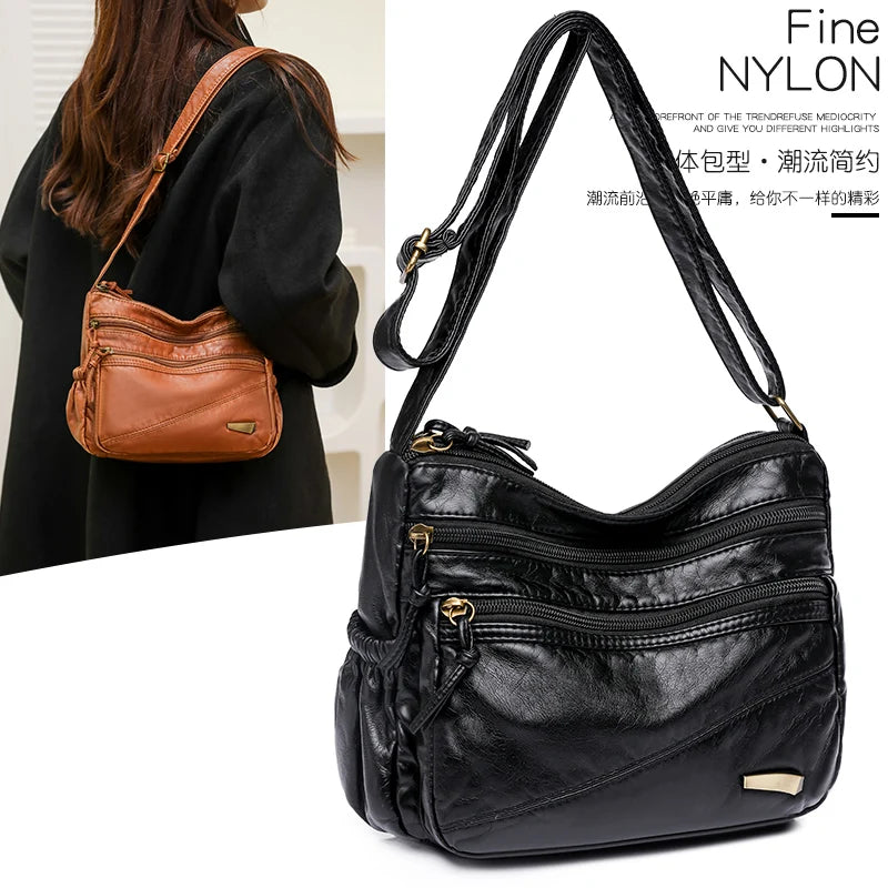 Soft Leather Women Shoulder Bag Crossbody Handbag Messenger Bag