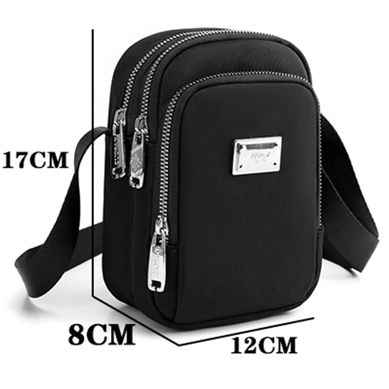 Solid Collection Crossbody Bag Lightweight Nylon Shoulder Bag
