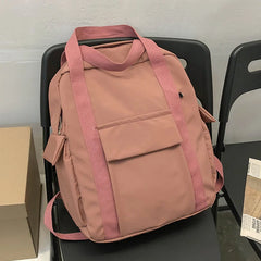 Waterproof Nylon Backpack for Teenage Girl Shoulder Travel Bag School