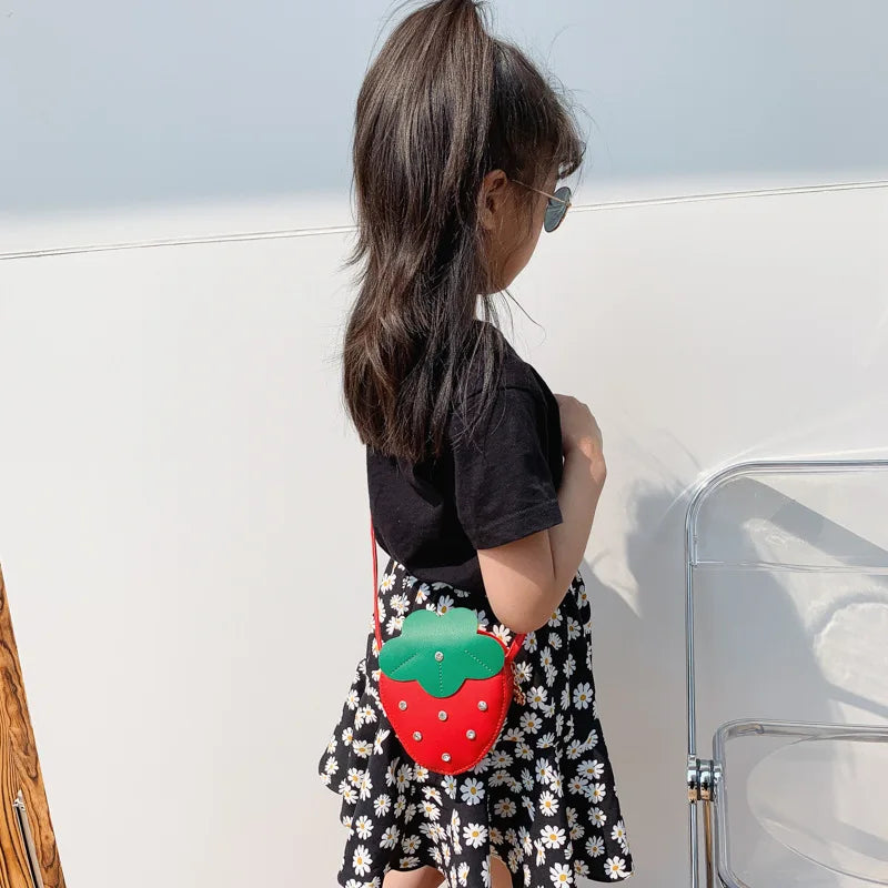 Strawberry Crossbody Bag Mini Purse Handle Gift Kids Girls