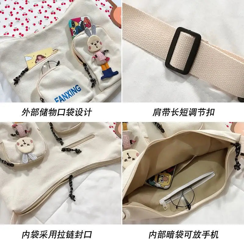 Japanese Harajuku Canvas Bag One-shoulder Messenger