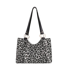 Leopard Shoulder Bag Canvas Large Capacity Tote Shopping Travel Handbag