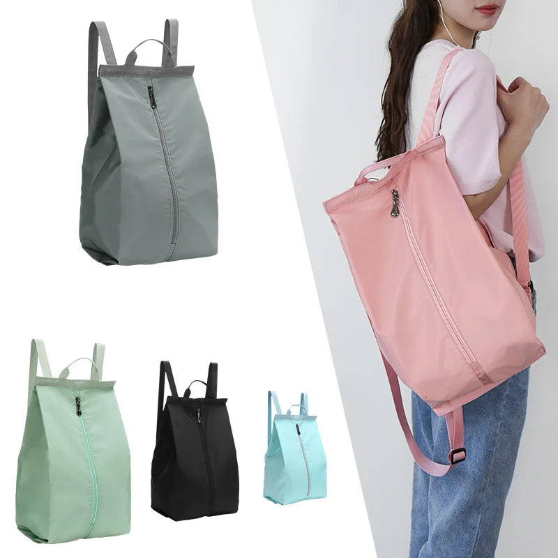 Durable Nylon Folding Backpack Wet Dry Compartment Swimming Gym Bag