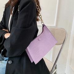 Soft Leather Single-Shoulder Square Handbag for Women