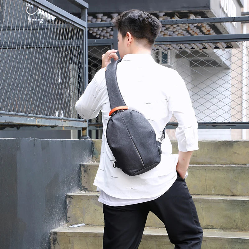 Unisex Casual Sports Headset Purse Nylon Messenger Bag