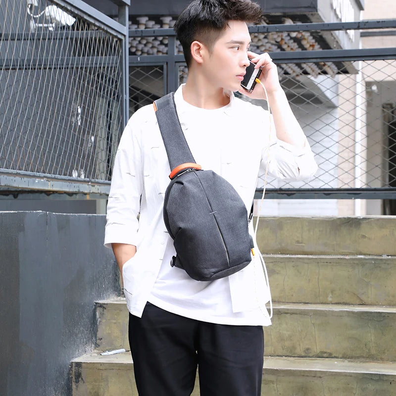 Unisex Casual Sports Headset Purse Nylon Messenger Bag