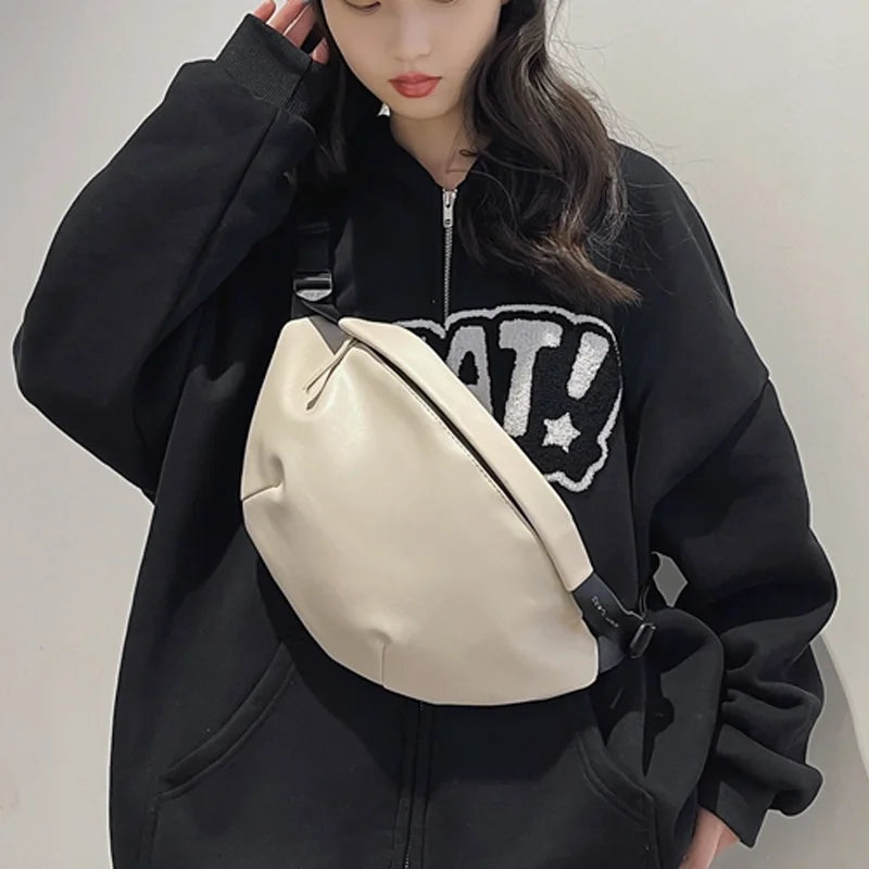 Leather Crossbody Waist Bag Purse for Women and Men