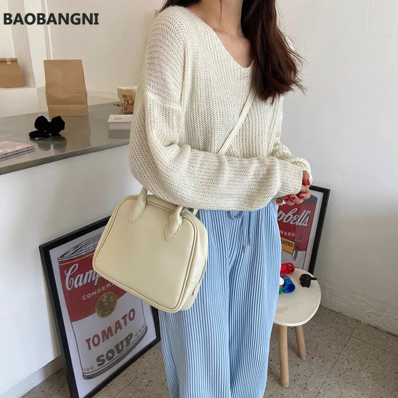 Women's PU Leather Shoulder Messenger Bag Vintage Small Tote
