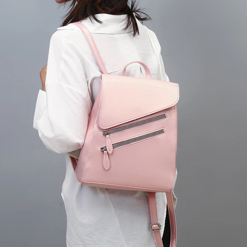 High Youth Leather Backpacks for Teenage Girls
