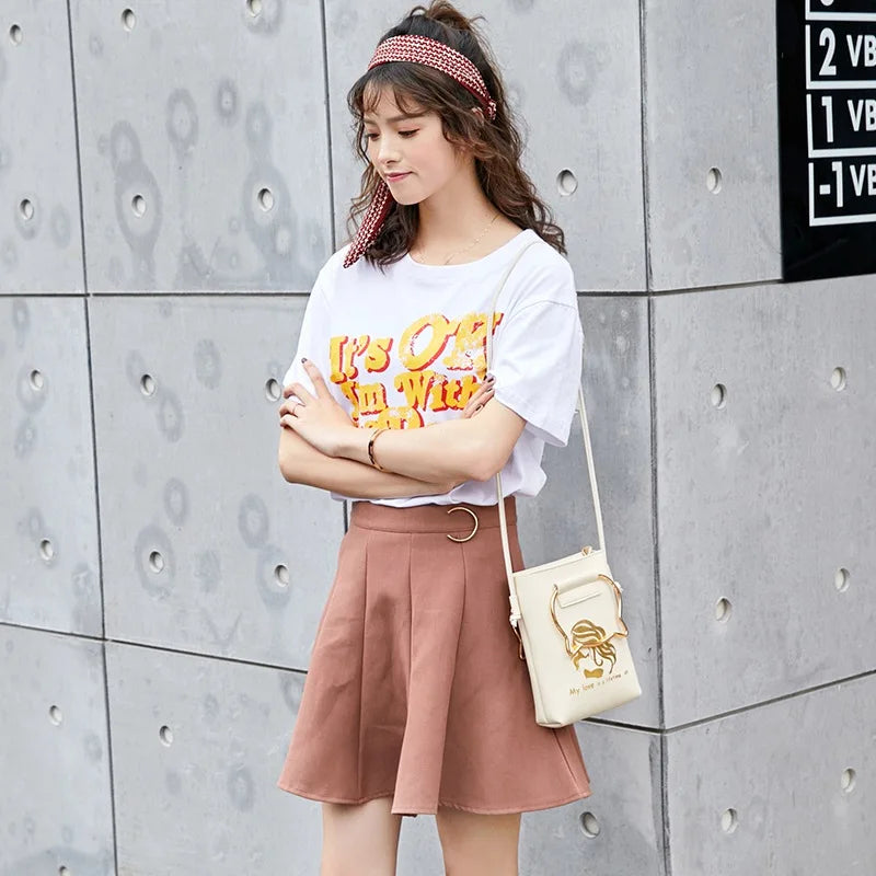 Cat Ear Shape Beach Bag Ladies' PU Leather Handbag