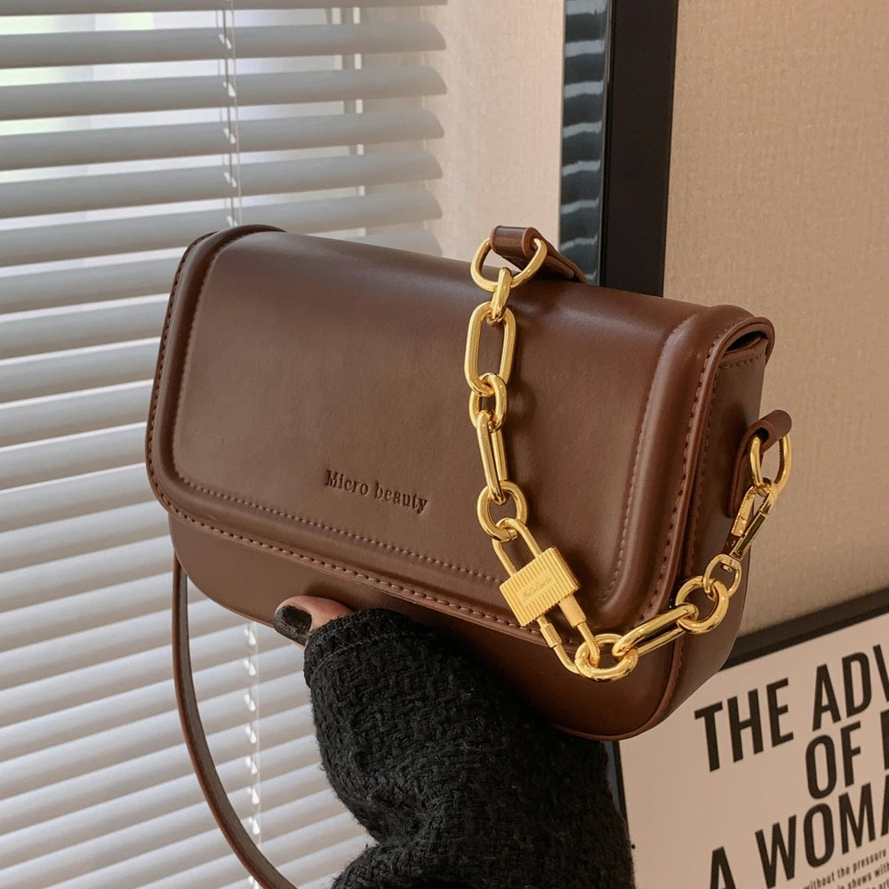 Women Bag High PU Leather Shoulder Bags Hasp Envelope Handbags