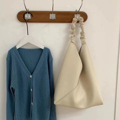 Women Bag Sets Ladies Small Shoulder Bag Soft PU Leather Plicated Strap