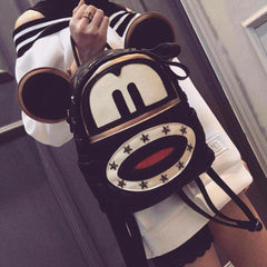 PU Big Ears Character Pocket Backpacks Rucksack Bag