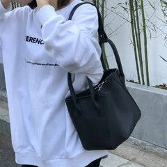 Women Bucket Bag Soft PU Leather Large Capacity Handbags