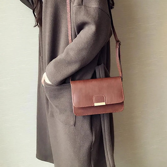 Women PU Leather Retro Small Handbags Shoulder Bag Crossbody Messenger Bags