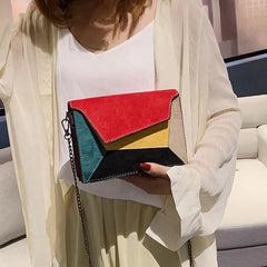 Small Panelled Shoulder Bag for Women Chains Crossbody Handbag