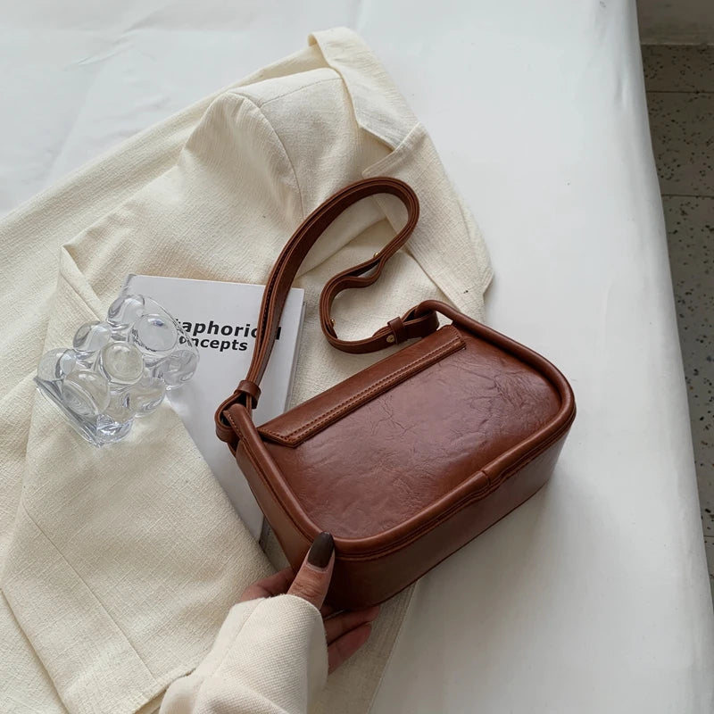 Women High PU Leather Shoulder Bags Stylish Simplicity
