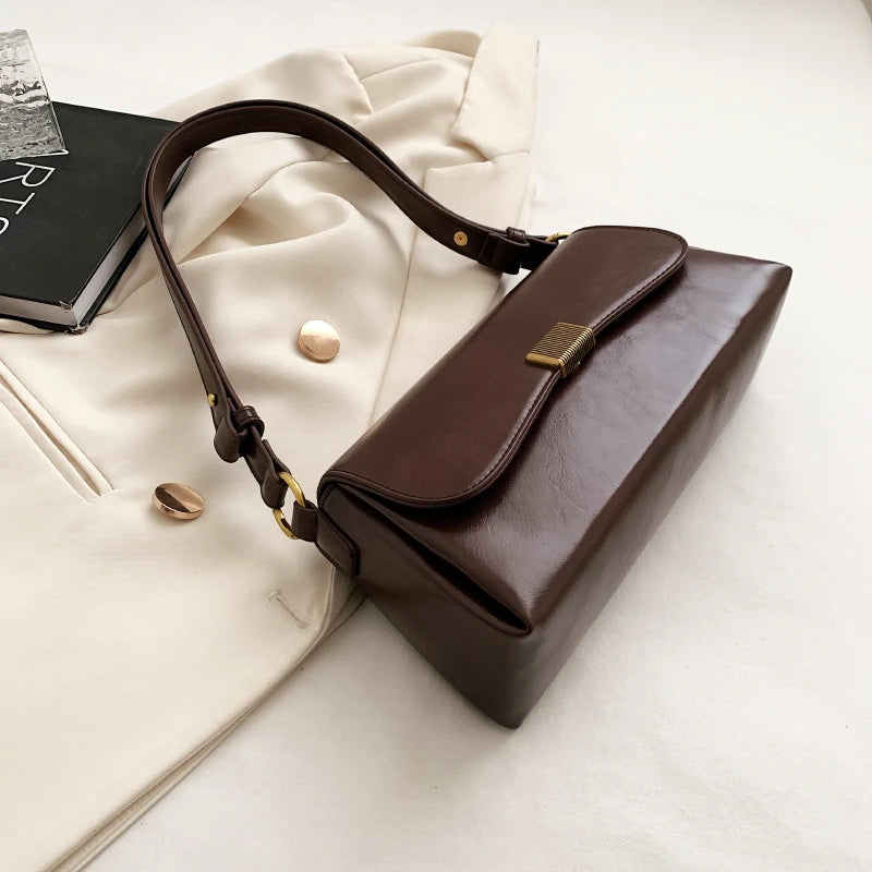 Stylish High PU Leather Shoulder Bag Crossbody Messenger Handbag