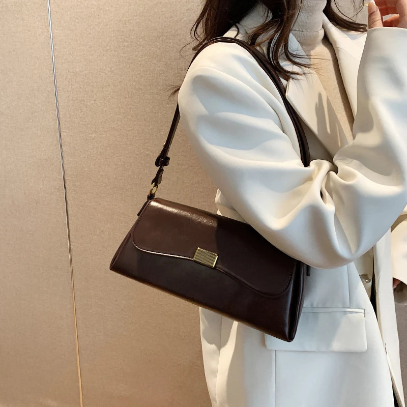 Stylish High PU Leather Shoulder Bag Crossbody Messenger Handbag