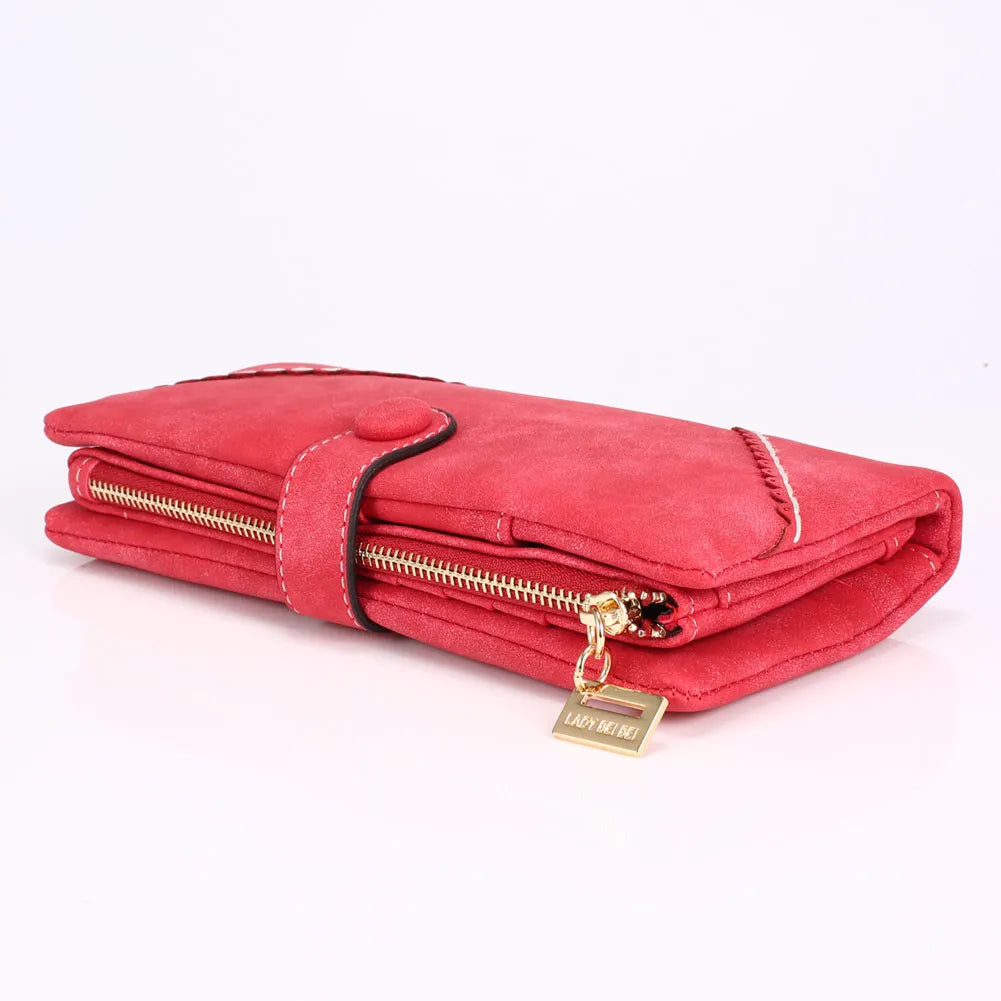 Women Leather Wallet Button Clutch Purse Lady Long Handbag Bag Gift