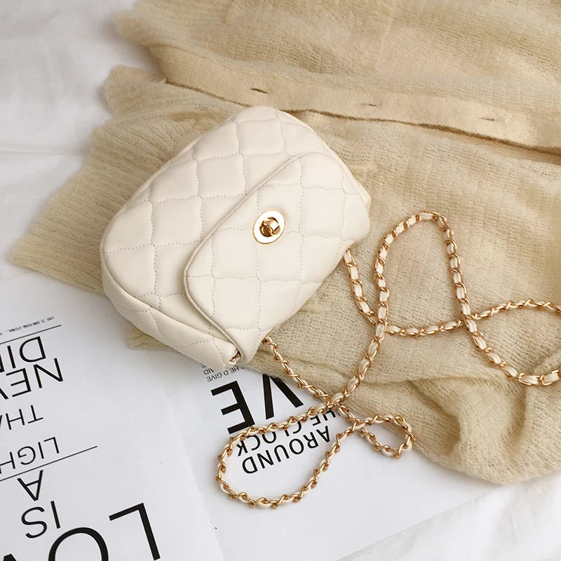 Wild Version Slung Shoulder Square Bag Mini Women Handbag Black/White