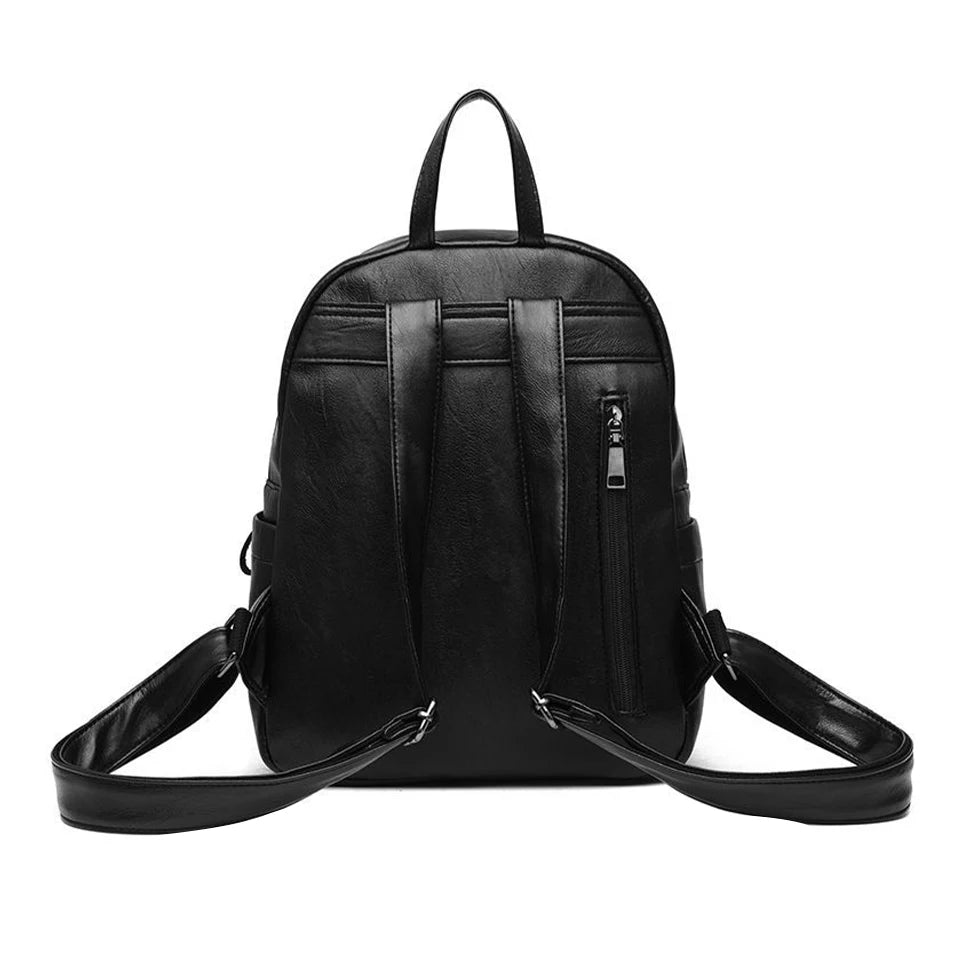 Women PU Leather Backpack Purse Cross Shoulders Daypack