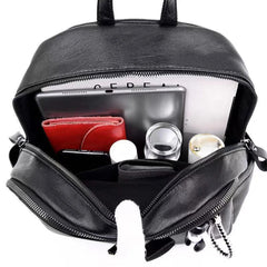 Women PU Leather Backpack Purse Cross Shoulders Daypack