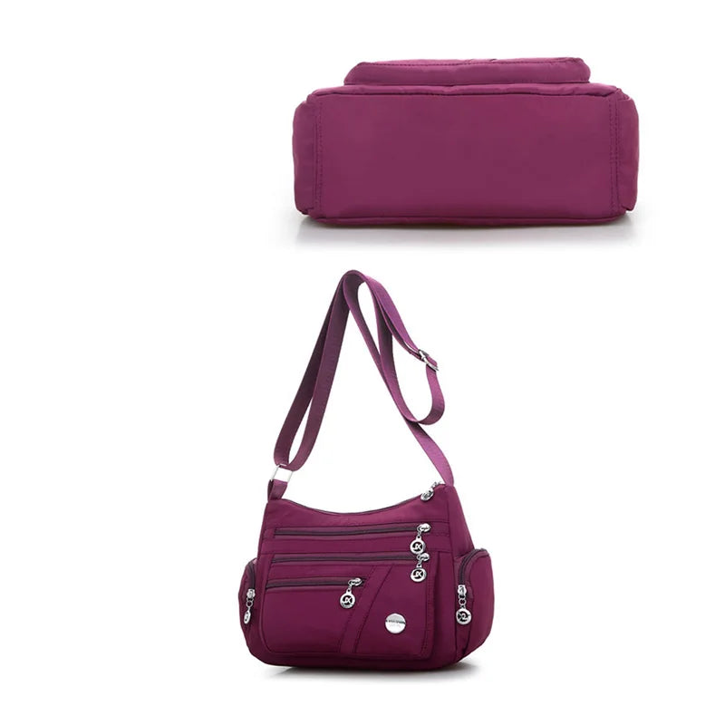 Large-capacity Women Shoulder Bag Multi-layer Solid Messenger Bag