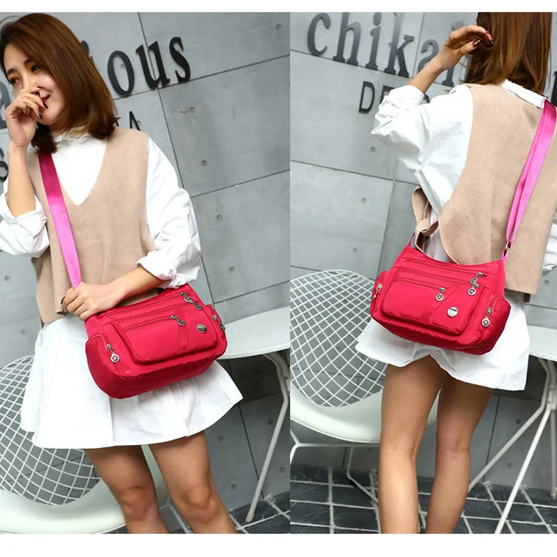 Large-capacity Women Shoulder Bag Multi-layer Solid Messenger Bag