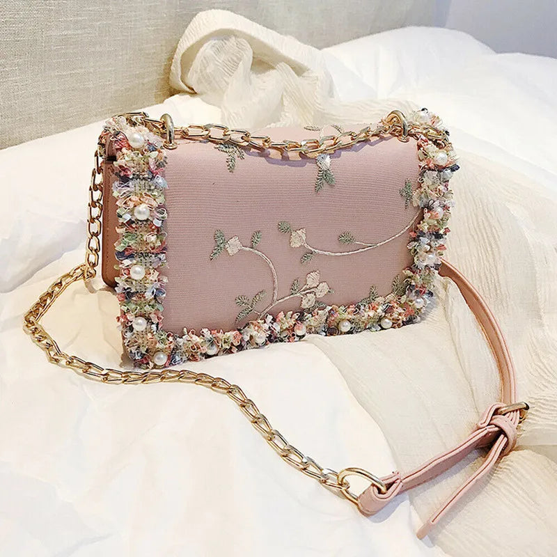 Women Shoulder Crossbody Bags Leather Lock Flap Handbag Chain Lady