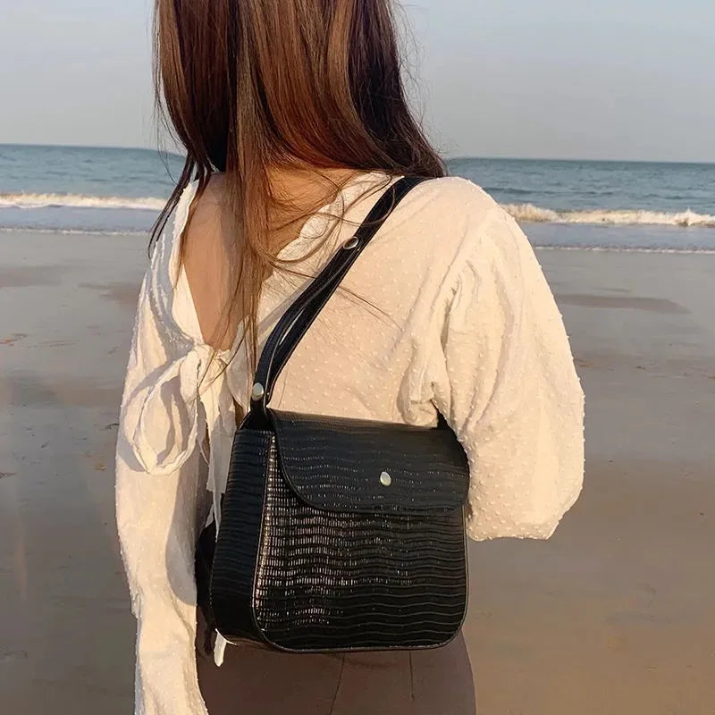 Retro PU Leather Small Square Shoulder Bag for Women
